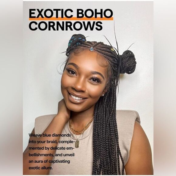 13X4 Lace Front Knotless Box Braids Lace Frontal Wig main image 6